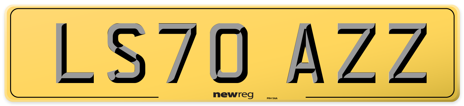 LS70 AZZ Rear Number Plate