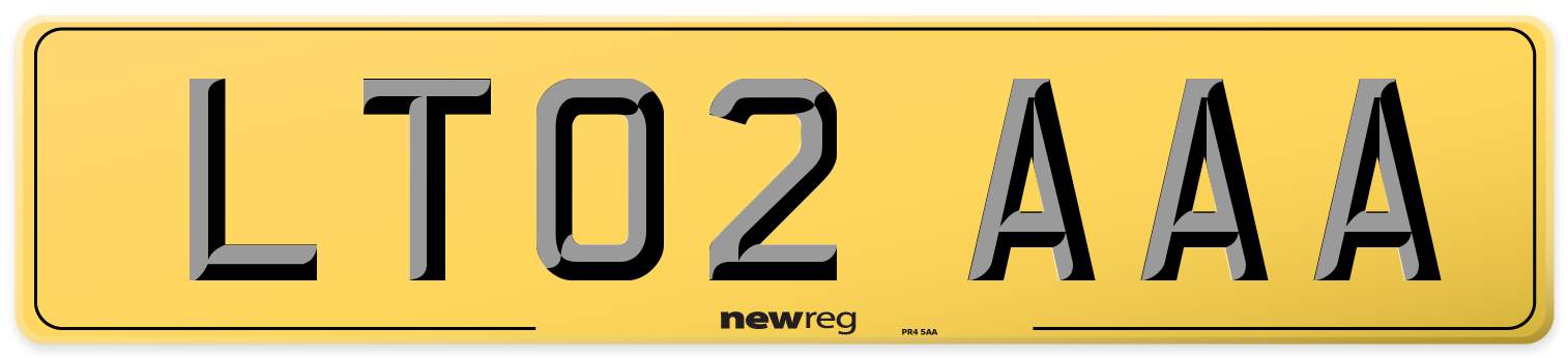 LT02 AAA Rear Number Plate