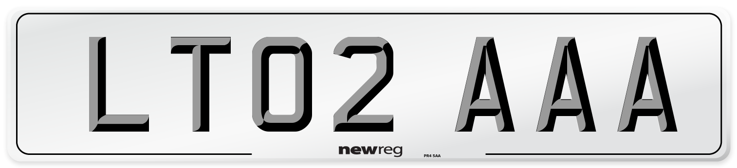 LT02 AAA Front Number Plate