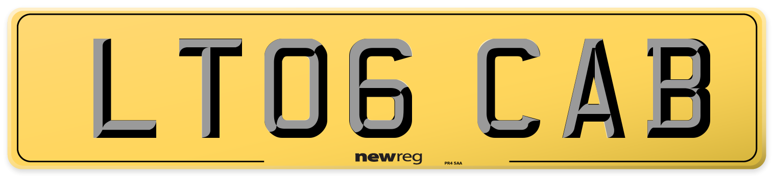 LT06 CAB Rear Number Plate