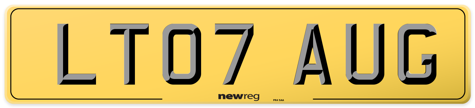 LT07 AUG Rear Number Plate