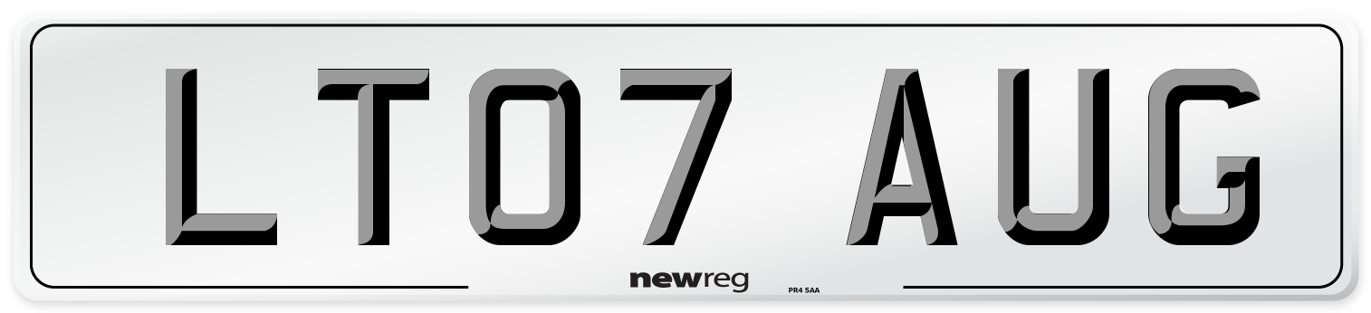 LT07 AUG Front Number Plate