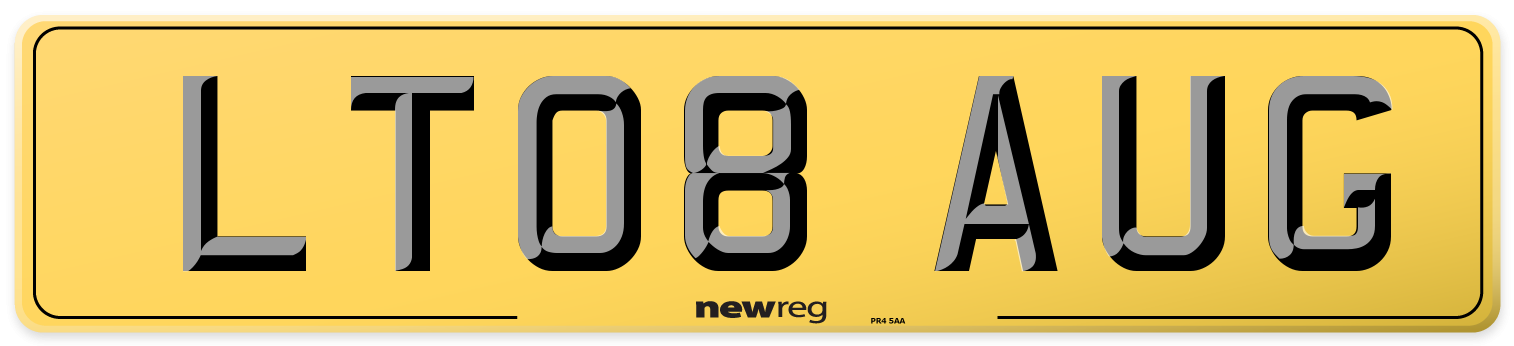 LT08 AUG Rear Number Plate