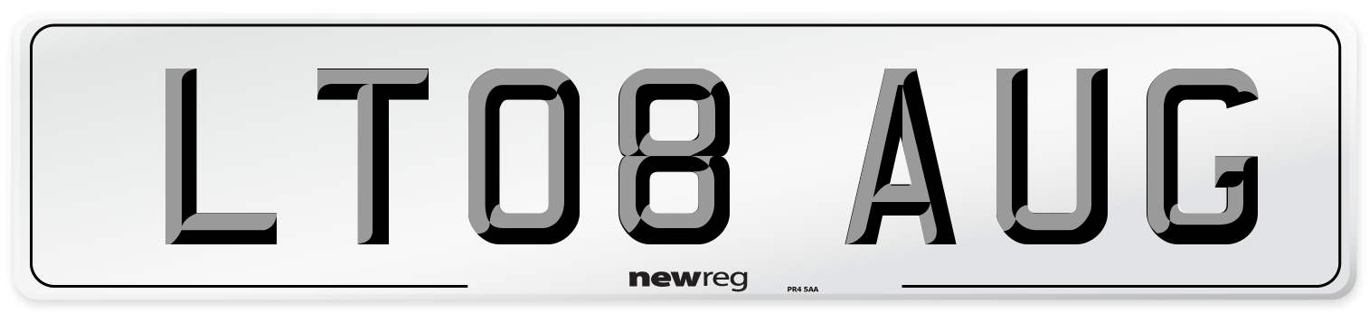 LT08 AUG Front Number Plate