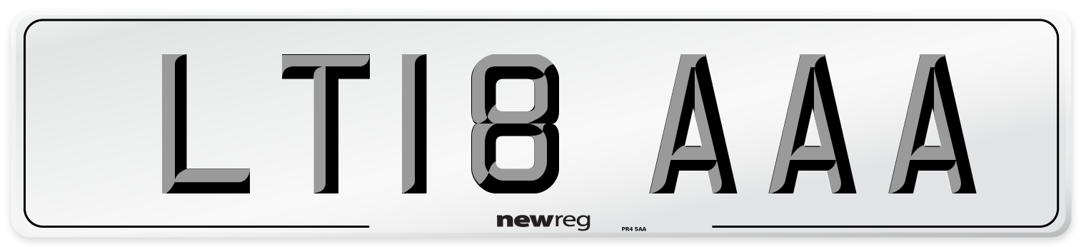 LT18 AAA Front Number Plate
