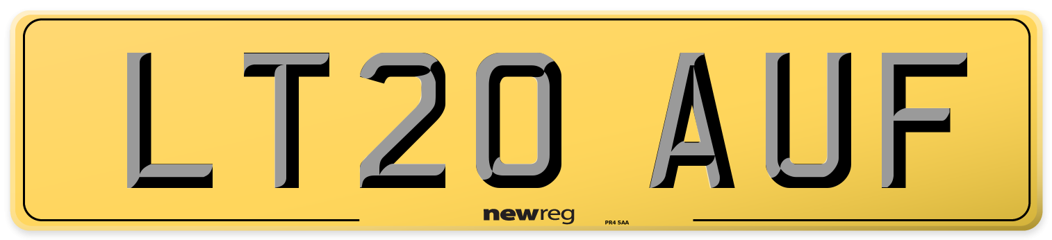 LT20 AUF Rear Number Plate