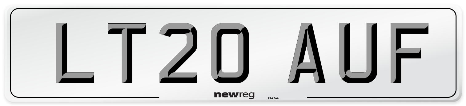 LT20 AUF Front Number Plate