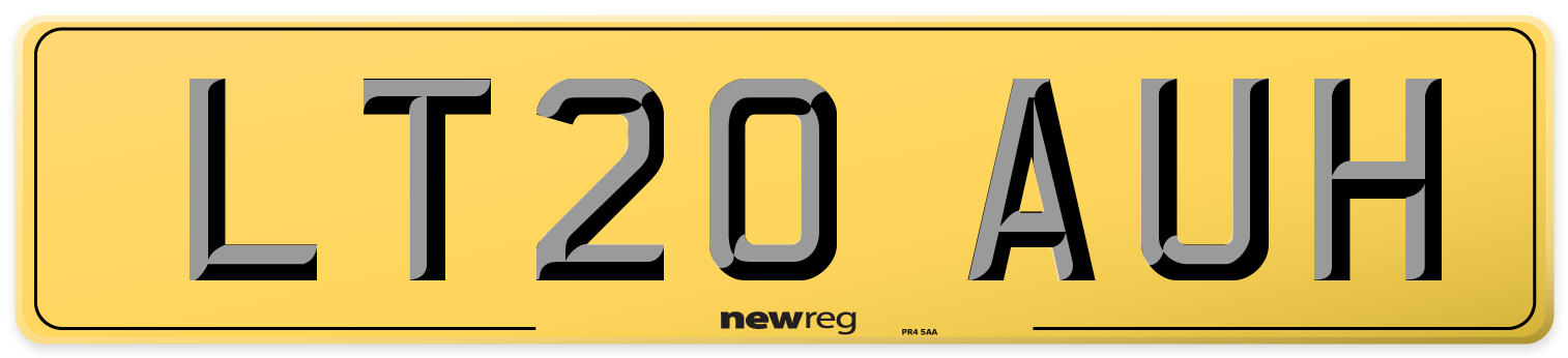 LT20 AUH Rear Number Plate