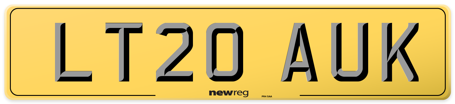 LT20 AUK Rear Number Plate
