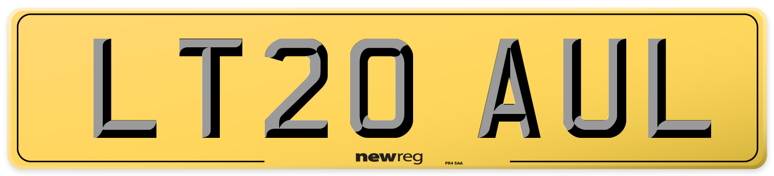 LT20 AUL Rear Number Plate
