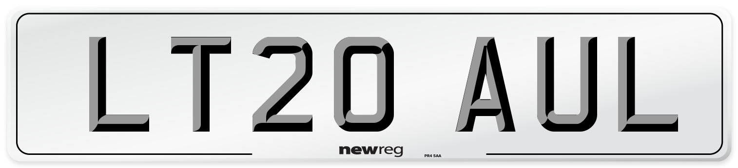 LT20 AUL Front Number Plate