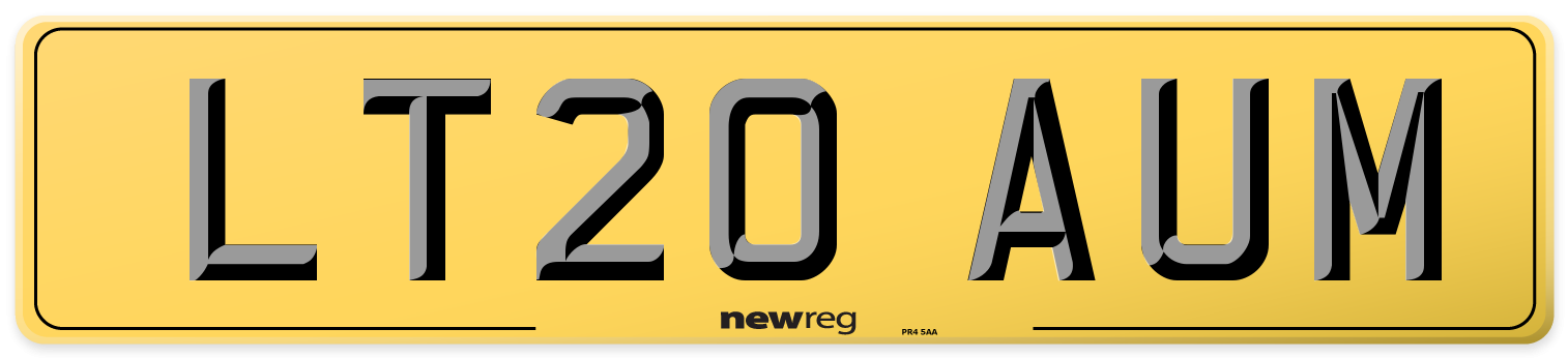 LT20 AUM Rear Number Plate