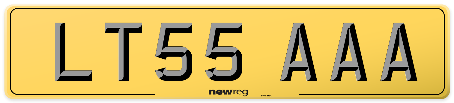LT55 AAA Rear Number Plate