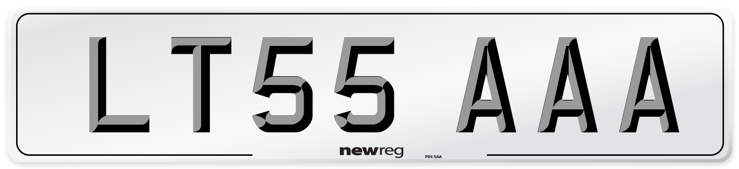 LT55 AAA Front Number Plate