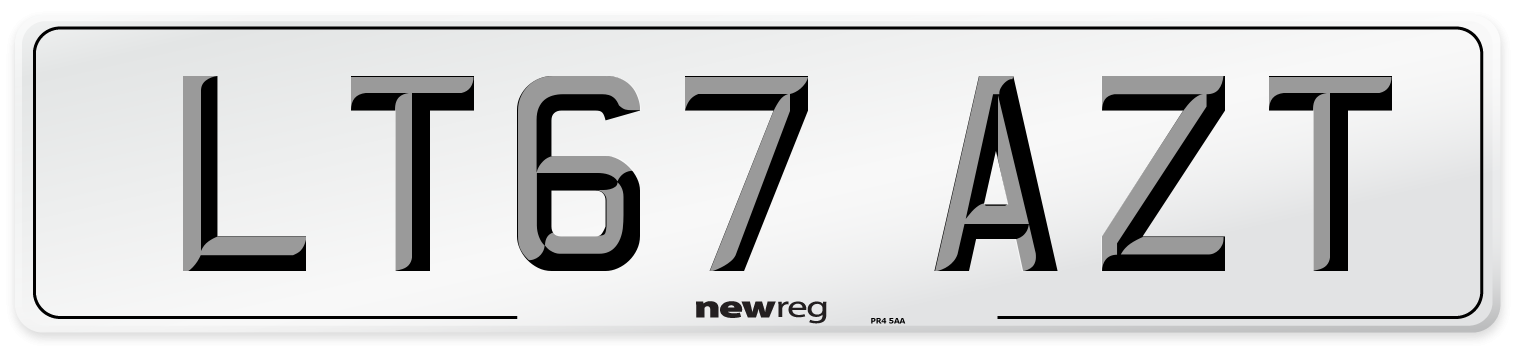 LT67 AZT Front Number Plate
