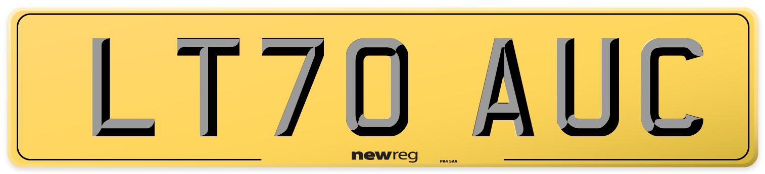 LT70 AUC Rear Number Plate
