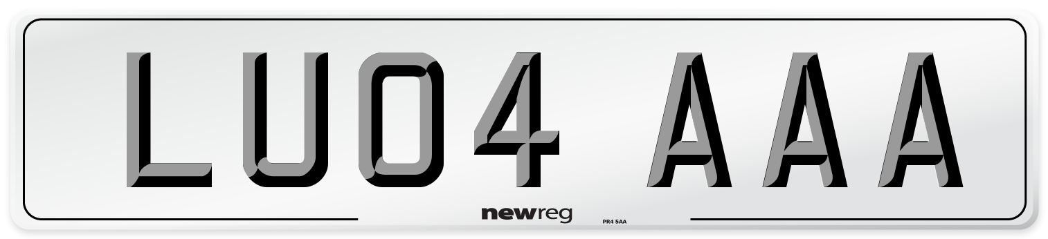 LU04 AAA Front Number Plate
