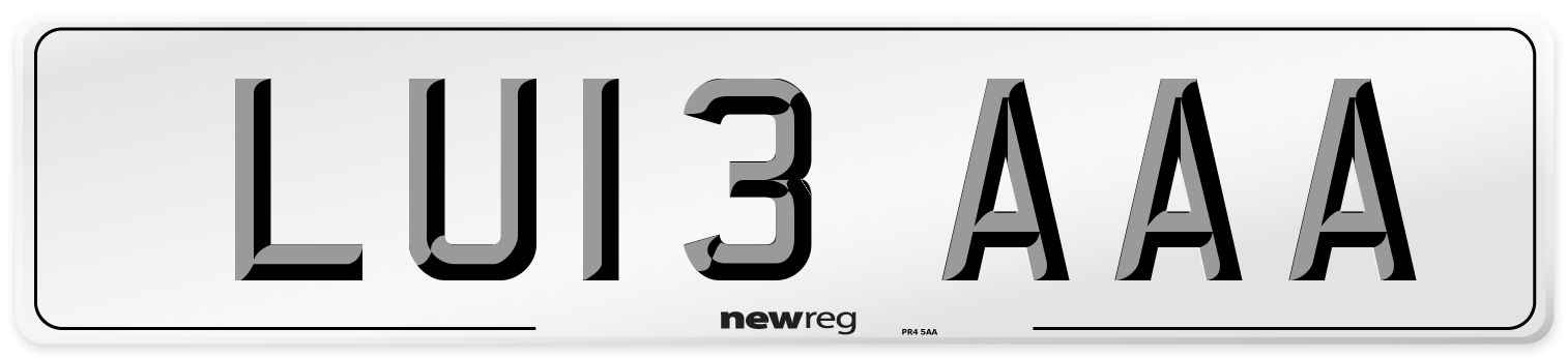 LU13 AAA Front Number Plate