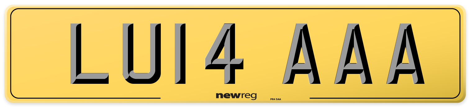 LU14 AAA Rear Number Plate