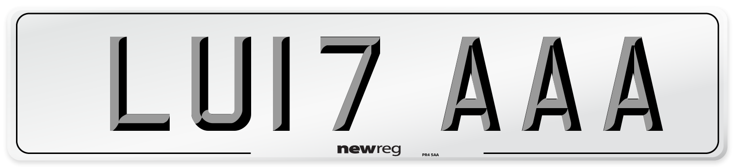 LU17 AAA Front Number Plate