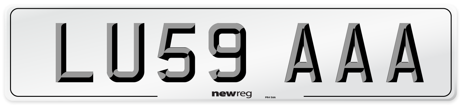 LU59 AAA Front Number Plate