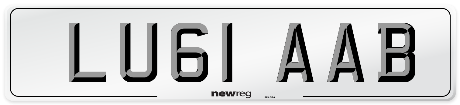LU61 AAB Front Number Plate