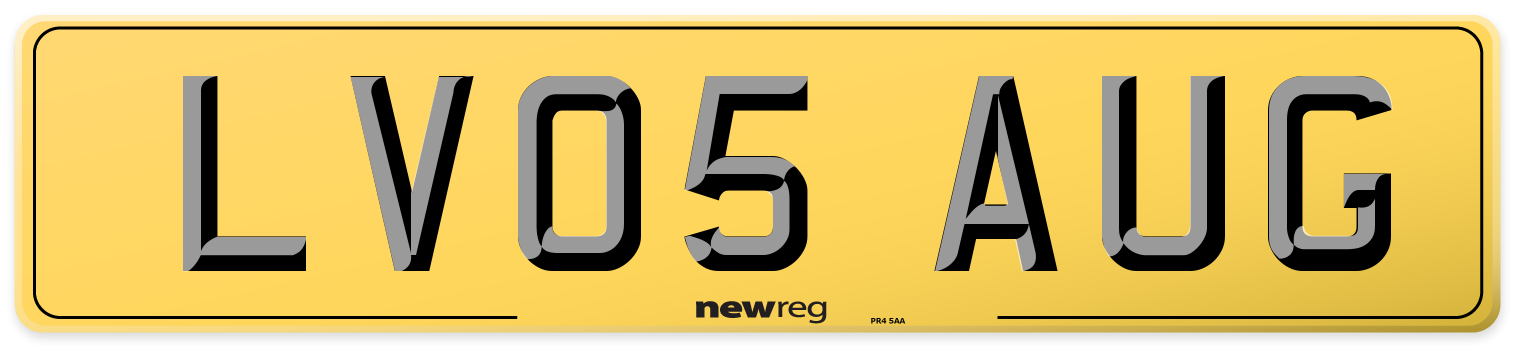 LV05 AUG Rear Number Plate