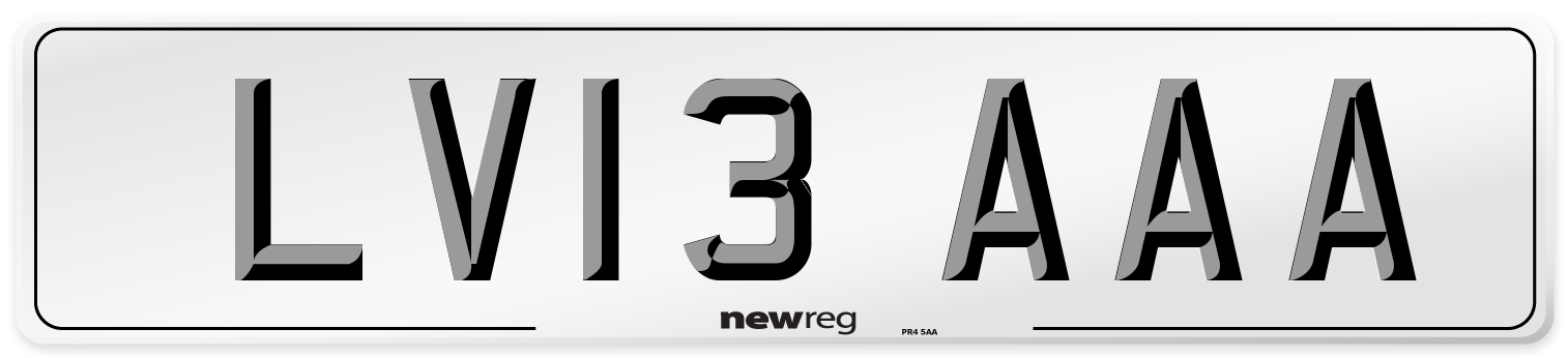 LV13 AAA Front Number Plate