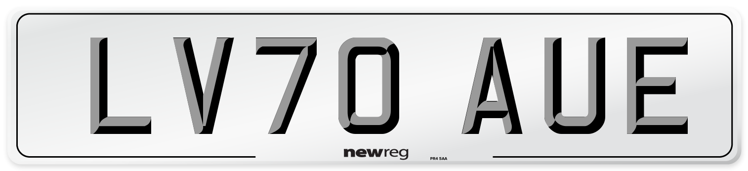 LV70 AUE Front Number Plate