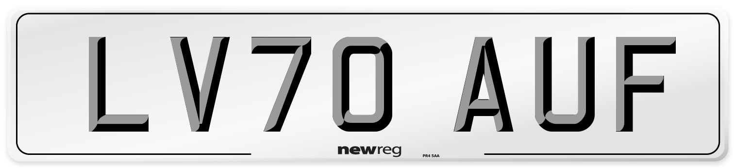LV70 AUF Front Number Plate