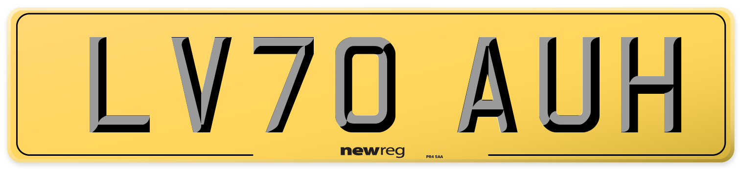 LV70 AUH Rear Number Plate