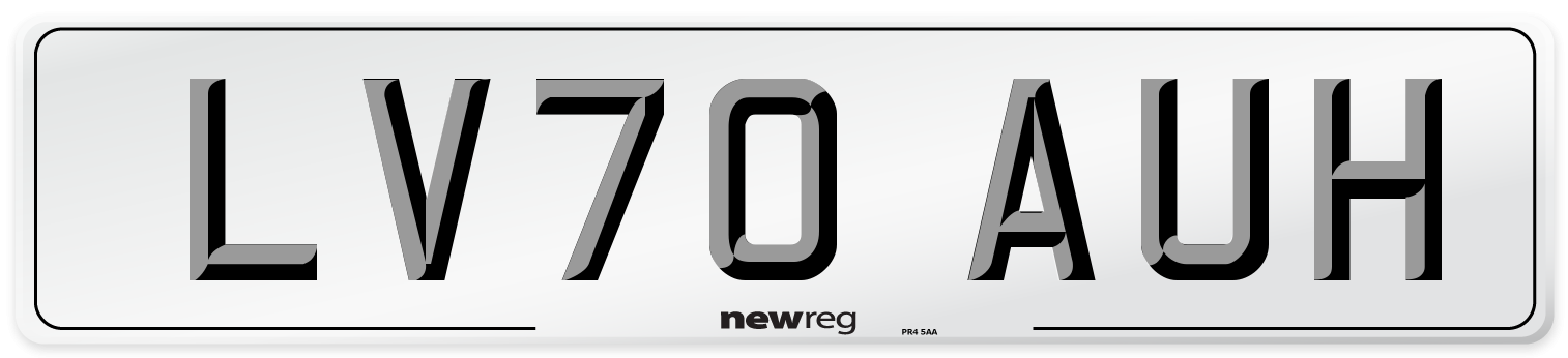 LV70 AUH Front Number Plate