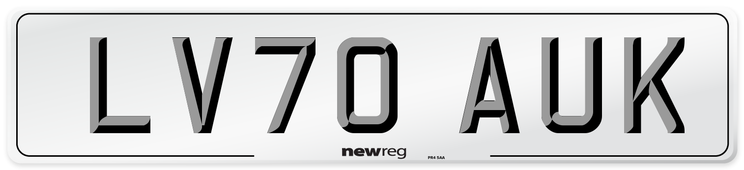 LV70 AUK Front Number Plate