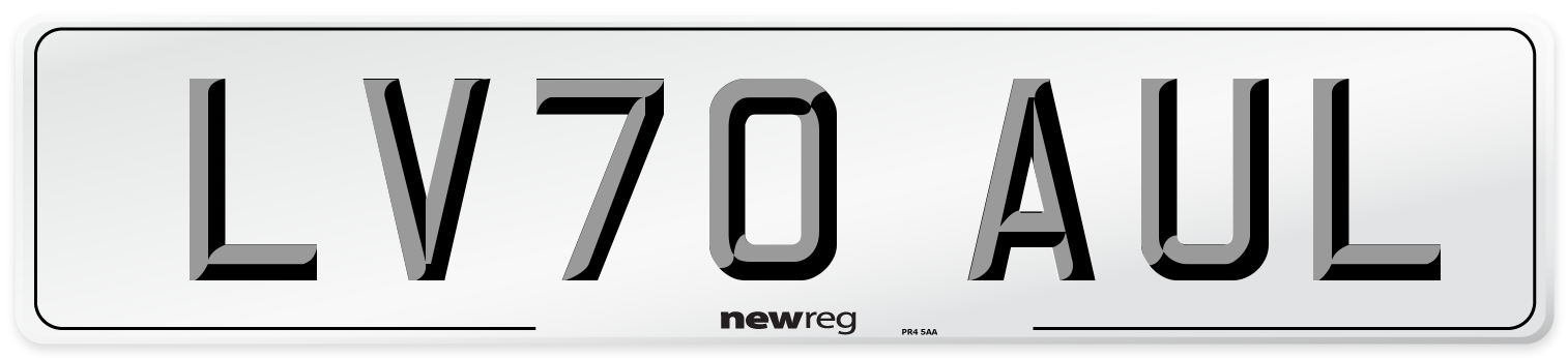 LV70 AUL Front Number Plate