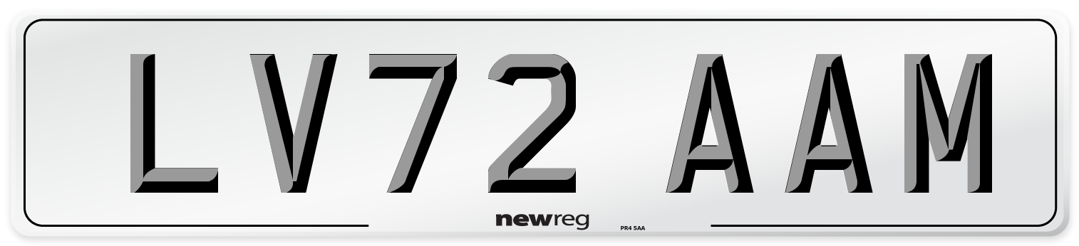 LV72 AAM Front Number Plate