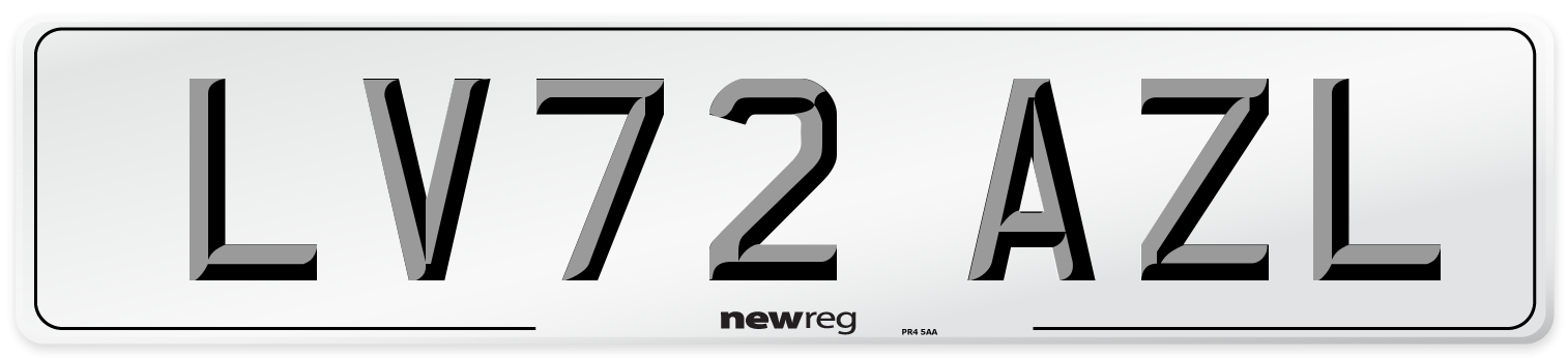 LV72 AZL Front Number Plate