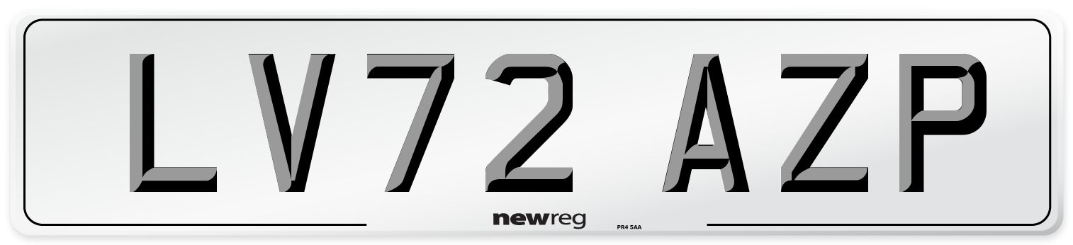 LV72 AZP Front Number Plate