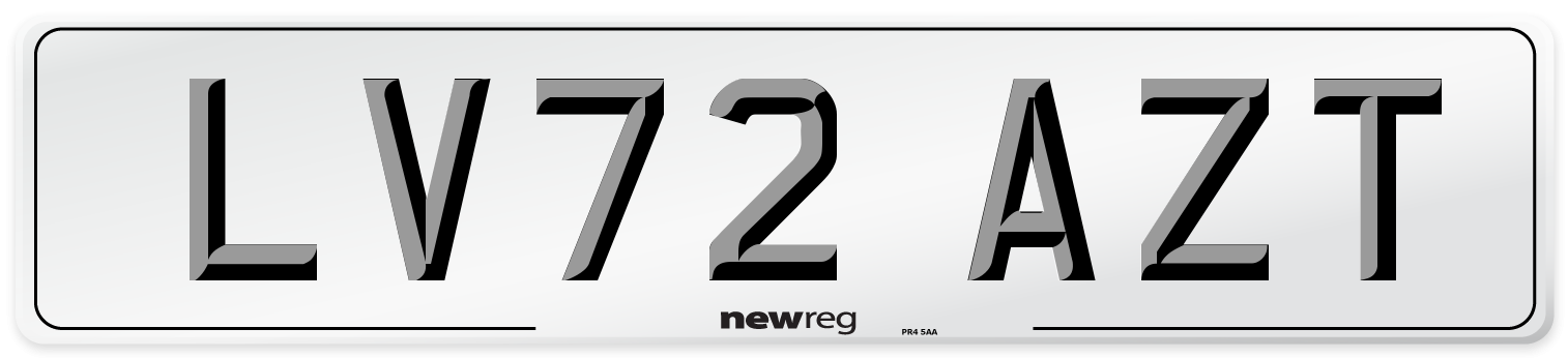 LV72 AZT Front Number Plate
