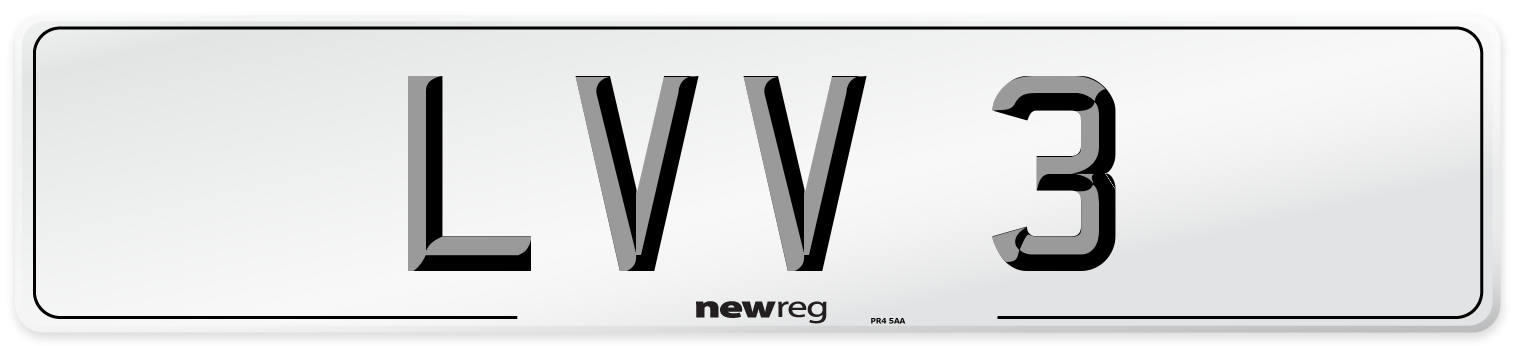 LVV 3 Front Number Plate