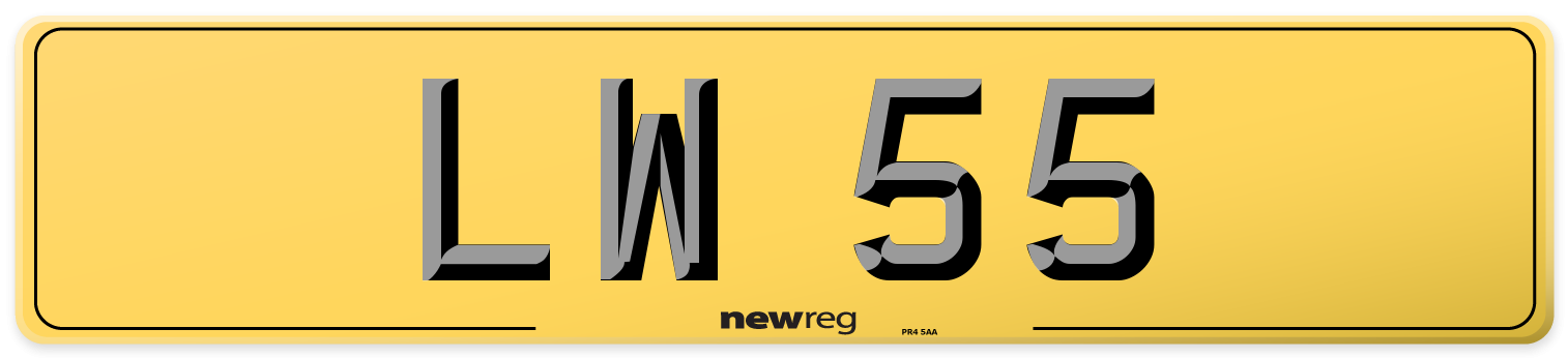 LW 55 Rear Number Plate