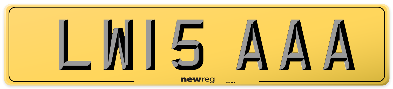 LW15 AAA Rear Number Plate
