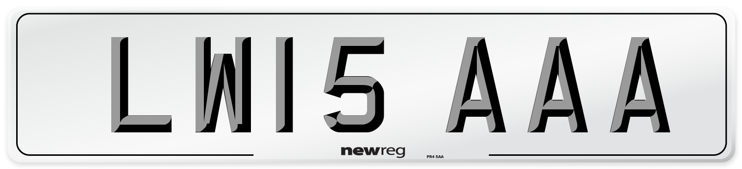 LW15 AAA Front Number Plate