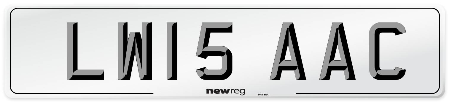 LW15 AAC Front Number Plate