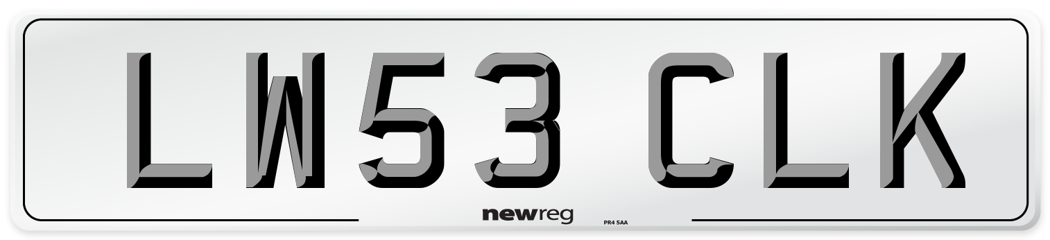 LW53 CLK Front Number Plate