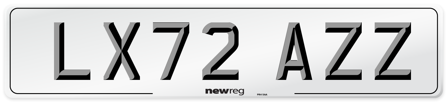 LX72 AZZ Front Number Plate
