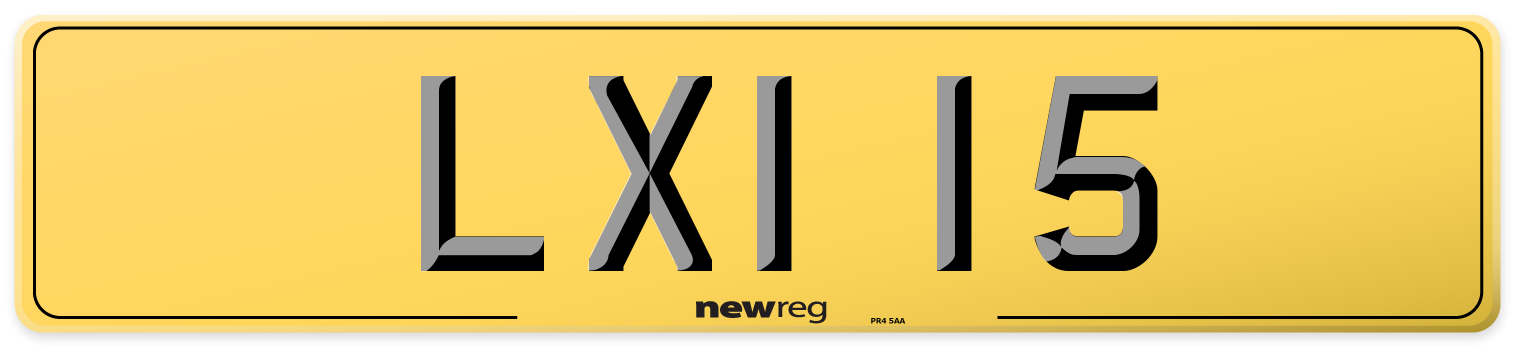LXI 15 Rear Number Plate