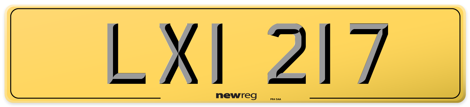 LXI 217 Rear Number Plate
