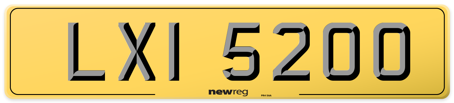 LXI 5200 Rear Number Plate