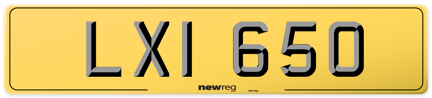 LXI 650 Rear Number Plate