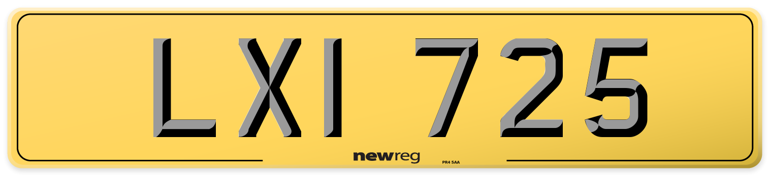 LXI 725 Rear Number Plate